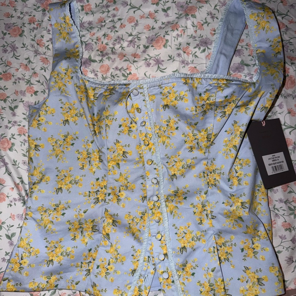 House of CB Light Blue Floral top JUANA